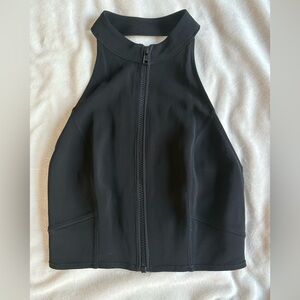 A.L.C. Black Sleeveless Zip Top